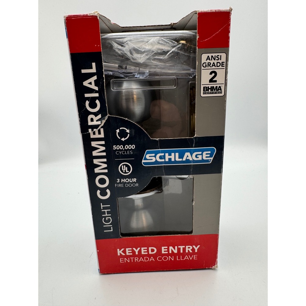 Satin Nickel Keyed Entry Door Knob Set Round Ball Style with  F51 CSV ORB 626